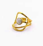 Priene Ring Green Polymer Clay Stone