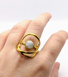 Priene Ring Green Polymer Clay Stone