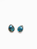 Silver Plated Stud Earrings with Polymer Clay Inlay