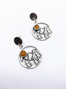 Silver Plated Earrings with Polymer Clay Inlay