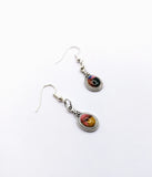 Silver Plated Earrings with Polymer Clay Inlay