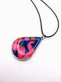 Silver Plated Polymer Clay Inlay Necklace
