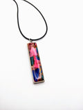 Silver Plated Polymer Clay Inlay Necklace