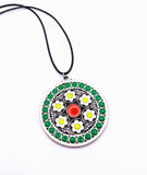 Silver Plated Polymer Clay Inlay Necklace