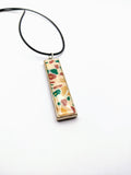 Silver Plated Polymer Clay Inlay Necklace