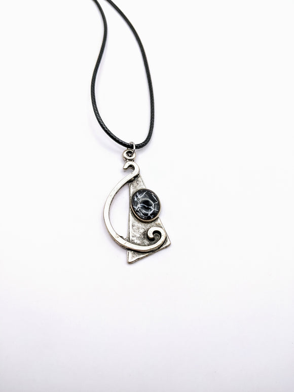 Silver Plated Polymer Clay Inlay Necklace