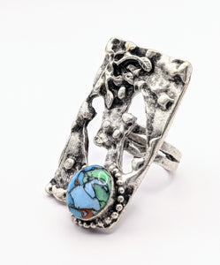 Cyrene Ring Turquoise  Polymer Clay Stone