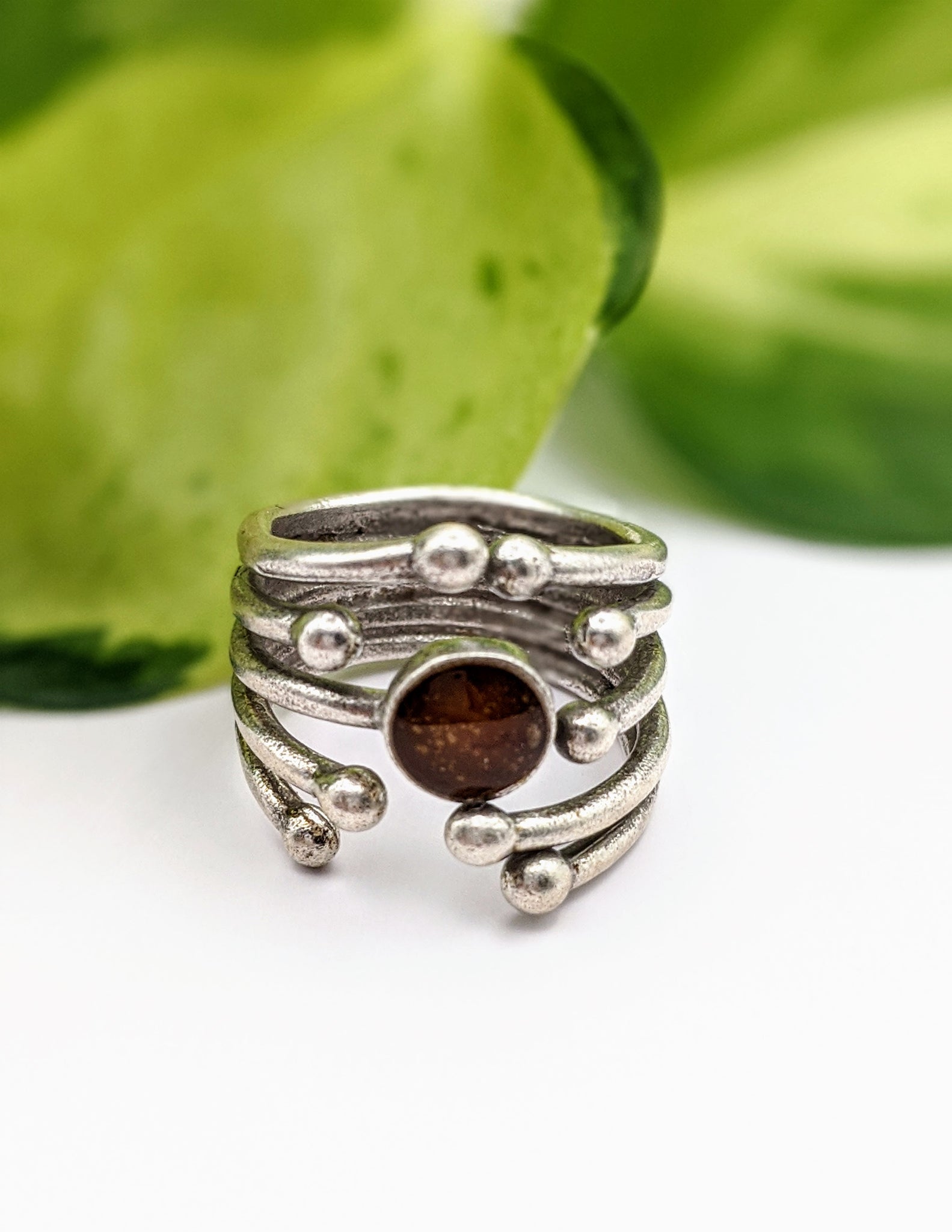 Bavaria Ring Amber Polymer Clay Stone – ForgottenProperty