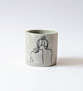 Shy Girl Concrete Planter
