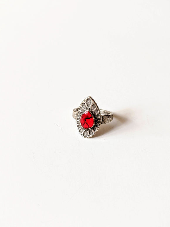 Adana Ring Red Poppy Jasper Stone